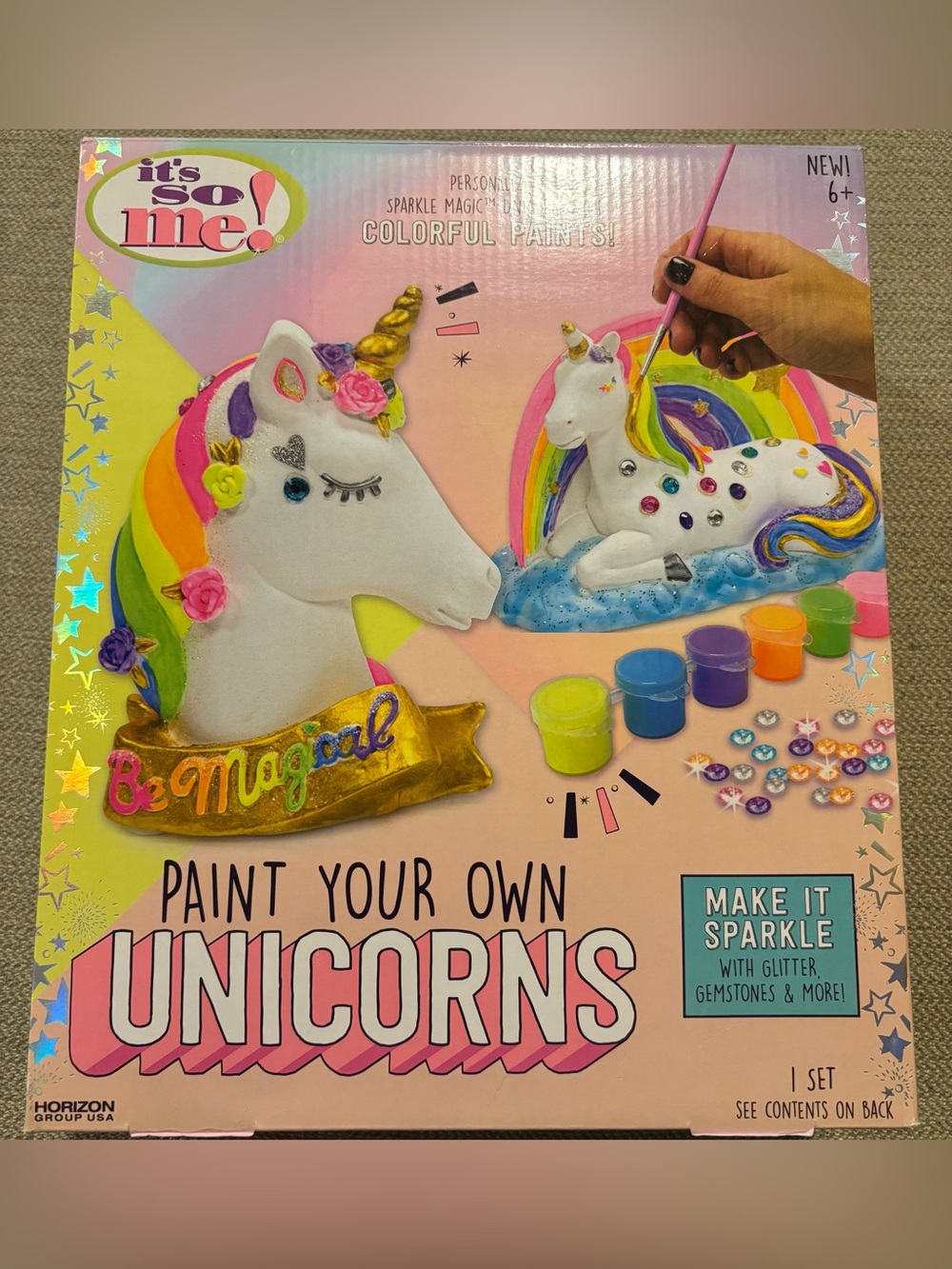 Paint Your Own Unicorns Craft Kit - White Unicorns with Rainbow Accents